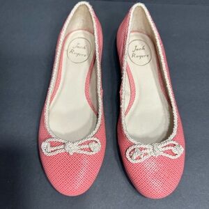 Jack Rogers Women's Pink Ballet Flats size 6 pre owned Exellent condition.